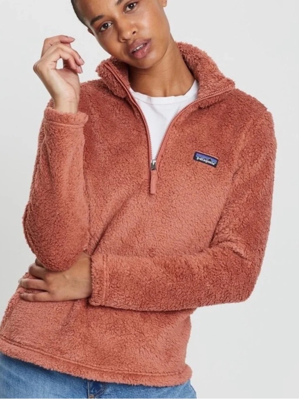 Patagonia Women's Los Gatos 1/4 Zip Pullover in Rusty Orange Size Medium